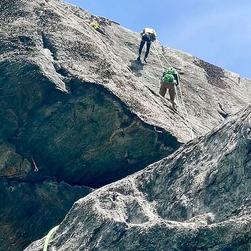 Climbing Tech Tip—Rappeling at The Same Time: Counterbalance rappeling, meaning using one rappeler’s weight to support...